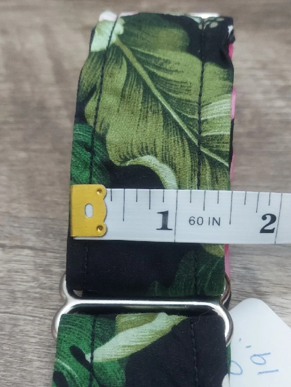 Custom Martingale Dog Collar Tropical Black Pink Hibiscus Sighthound 1.5